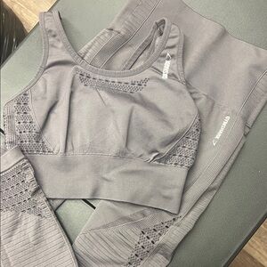 Gray Gymshark Leggings and Bra Set